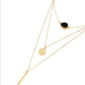 Sequin & Bar Pendent Layered Chain Necklace !!